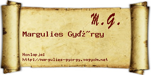 Margulies György névjegykártya